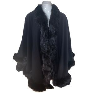 Moorland Cashmere Cape/Pancho One Size Faux Fur
